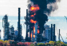 Incendiu la rafinăria Lukoil din Ploiești